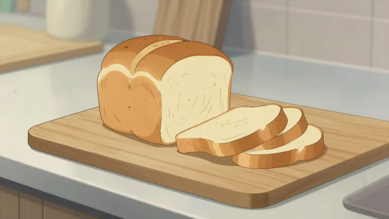 Visual representation of "breadboard" - A flat board on which to slice bread or prepare food.