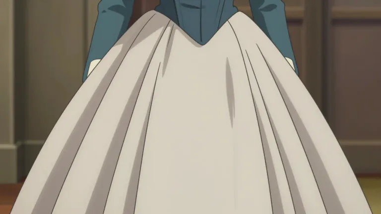 Visual representation of "crinoline" - A stiff fabric made from horsehair and cotton, or a stiff skirt or petticoat made from this material