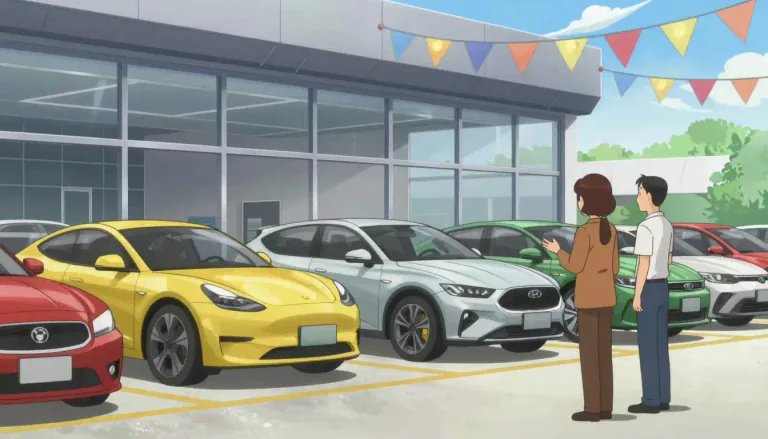 Visual representation of "dealership" - A place that sells a particular product, especially cars.