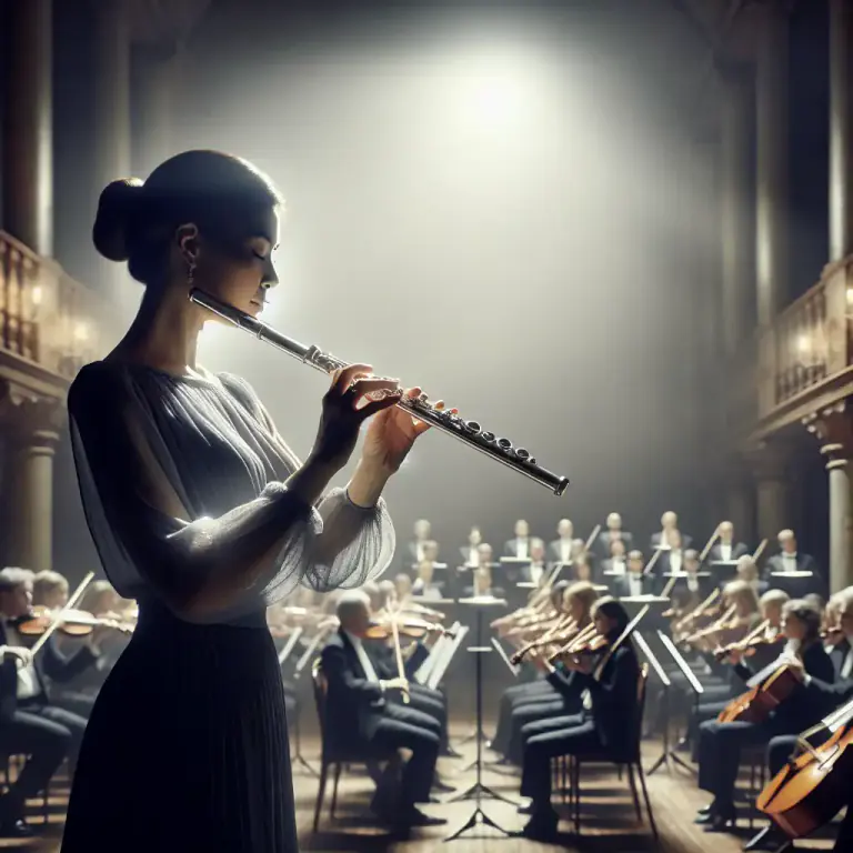Visual representation of "concertante" - In music, it refers to a composition that is meant to showcase the skill of one or several soloists with the support of an orchestra.
