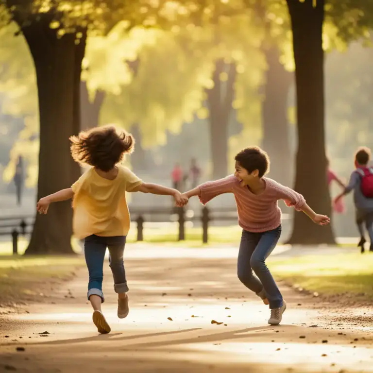 Visual representation of "tag" - To touch someone in the game of tag.