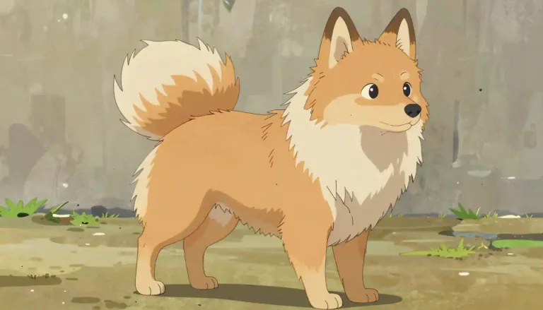 Visual representation of "spitz" - A breed of dog characterized by a thick double coat, pointed ears, and a curled tail, typically known for their energetic and alert nature.