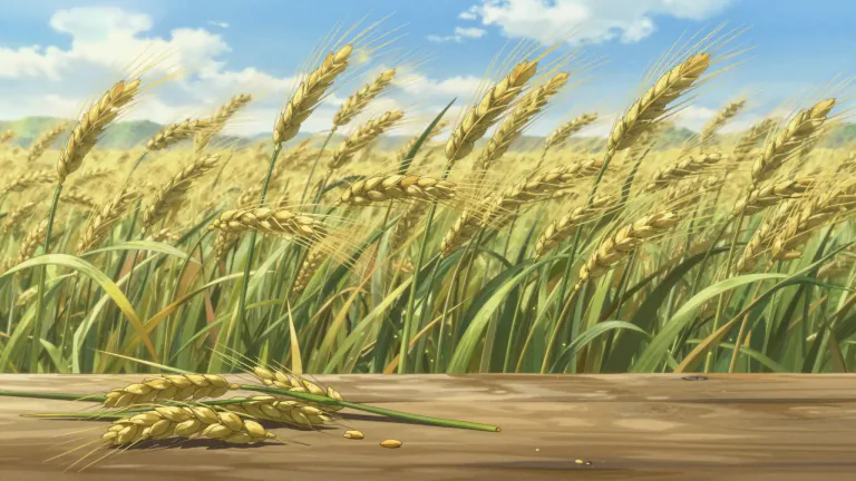 Visual representation of "barley" - A type of cereal grain that grows in a tall grass. It is used in cooking and to make malt drinks, beer, and whiskey.