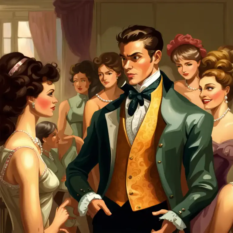 Visual representation of "beau" - A rich, fashionable young man