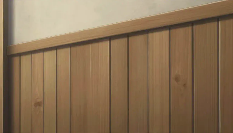 Visual representation of "beadboard" - A type of paneling made of narrow wooden boards with a rounded edge, typically used for interior decoration.