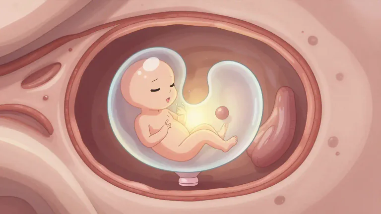 Visual representation of "embryo" - An unborn or unhatched offspring in the process of development, especially an unborn human in the first 8 weeks from conception.