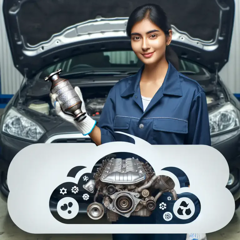 Visual representation of "converter" - A device in a motor vehicle that reduces the toxicity of emissions from the exhaust