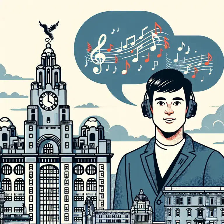 Visual representation of "scouse" - The dialect or accent associated with Liverpool, England.