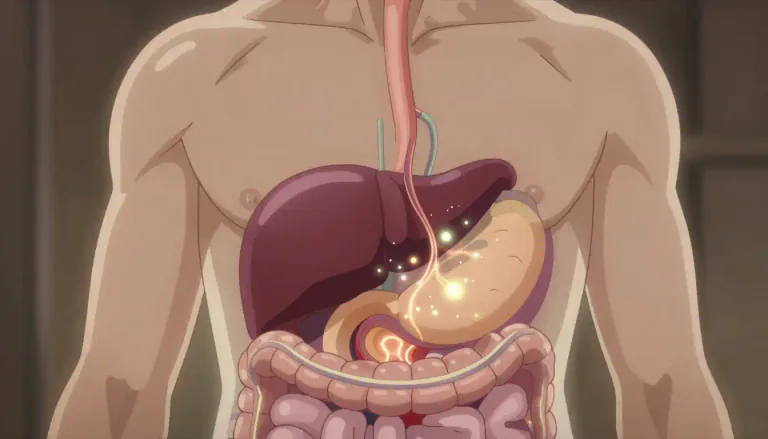 Visual representation of "pancreas" - A part of your body that helps to control how your body uses food.