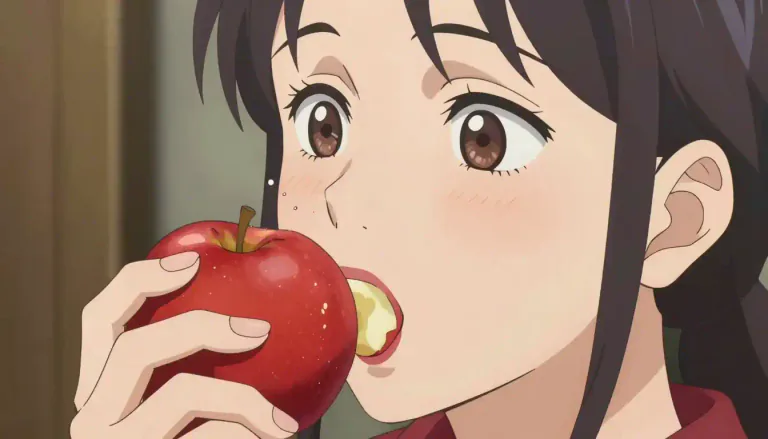 Visual representation of "munch" - Eat something with a continuous and slightly loud noise