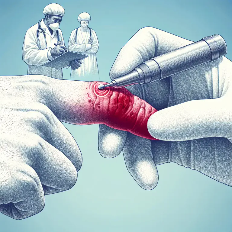 Visual representation of "felon" - A painful sore with a hard core filled with pus