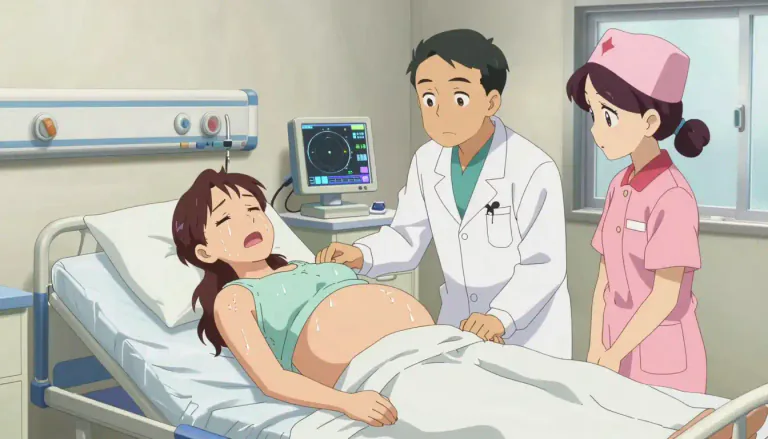 Visual representation of "dystocia" - A medical term referring to a complication during childbirth when there are difficulties in delivering a baby.
