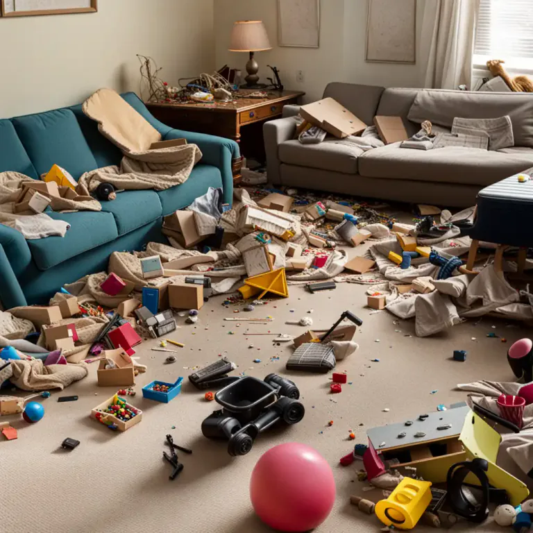 Visual representation of "lie around" - To be left unused or not put away properly