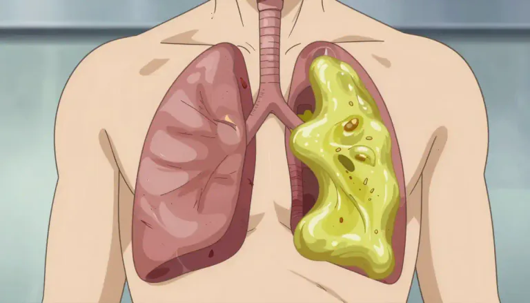 Visual representation of "empyema" - Empyema is a medical condition where there is a collection of pus in the pleural cavity of the lungs, typically resulting from an infection.