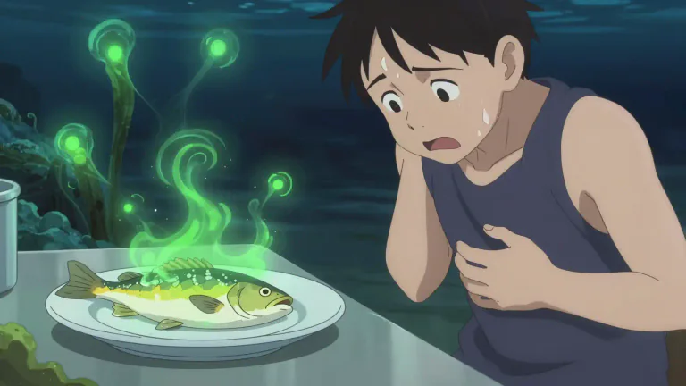 Visual representation of "ciguatera" - Ciguatera is a form of food poisoning caused by eating fish that are contaminated with toxins from algae.