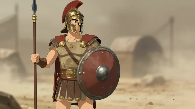 Visual representation of "hoplite" - A hoplite was a citizen-soldier of Ancient Greece who was primarily armed with a spear and shield.