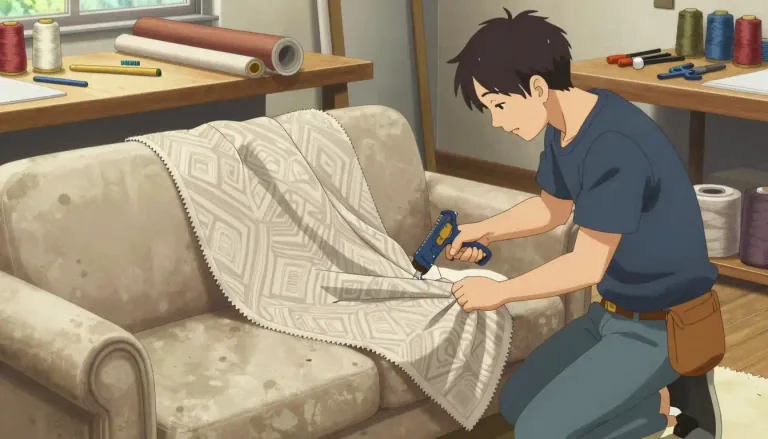 Visual representation of "upholsterer" - A person who makes and repairs furniture with fabric, and other similar materials