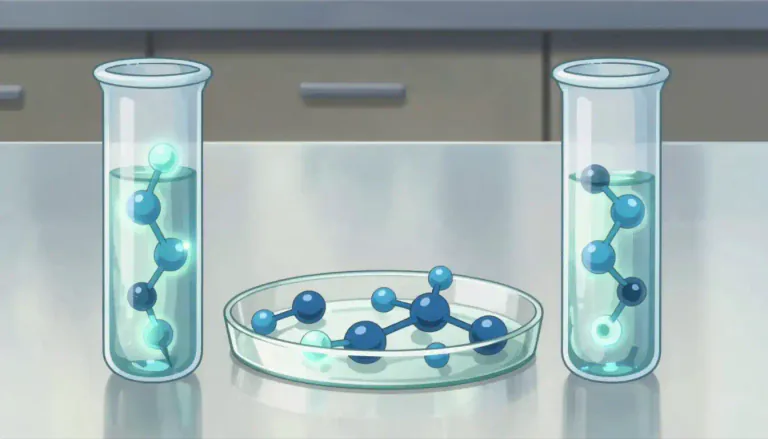 Visual representation of "racemic" - A term used to describe a mixture that contains equal amounts of left-handed and right-handed enantiomers, which are mirror images of each other.