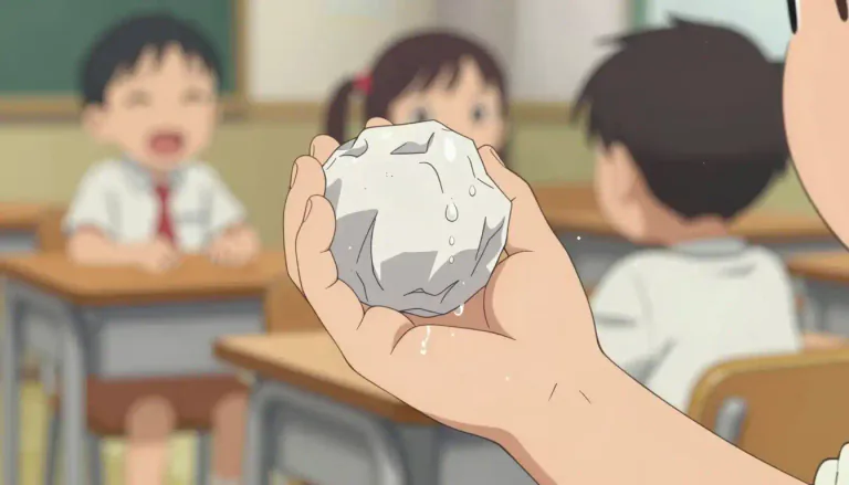 Visual representation of "spitball" - A spitball is a small piece of paper that is wet and rolled into a ball, often used playfully by children.