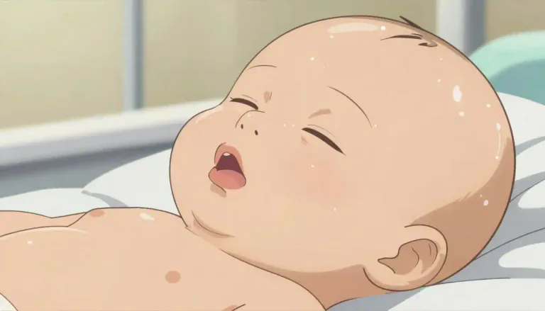 Visual representation of "vernix" - A waxy substance that coats the skin of newborns, providing protection and moisture before birth.