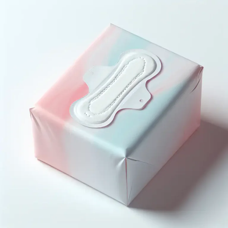 Visual representation of "sanitary" - Describing a product, such as a pad or towel, used by women during their menstrual cycle
