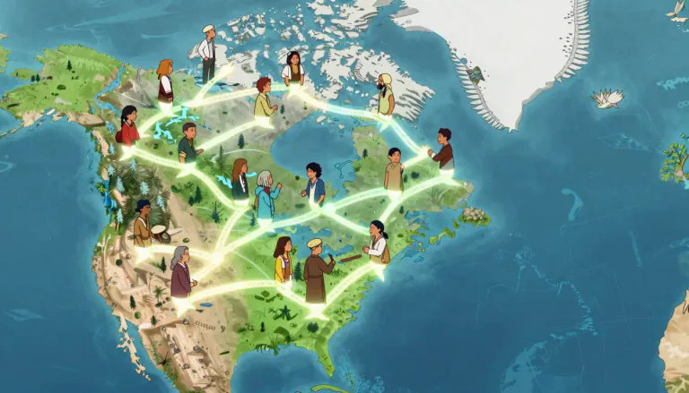 Visual representation of "algonquian" - Relating to a family of Native American languages spoken in eastern North America.
