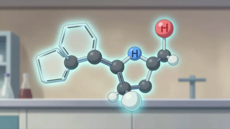 Visual representation of "indoles" - Indoles are a group of chemical compounds that have a structure formed from a fused benzene and pyrrole ring.