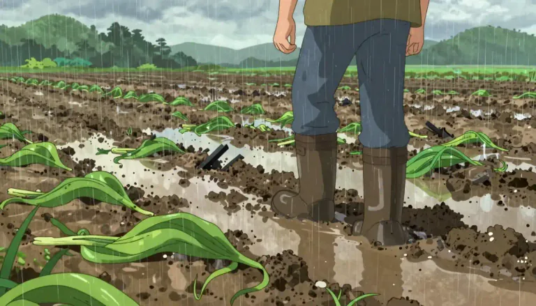 Visual representation of "waterlog" - To become saturated with water, causing damage or making something unusable.
