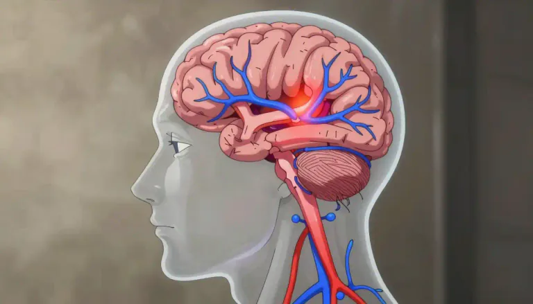Visual representation of "cerebrovascular" - Related to the blood vessels in the brain.