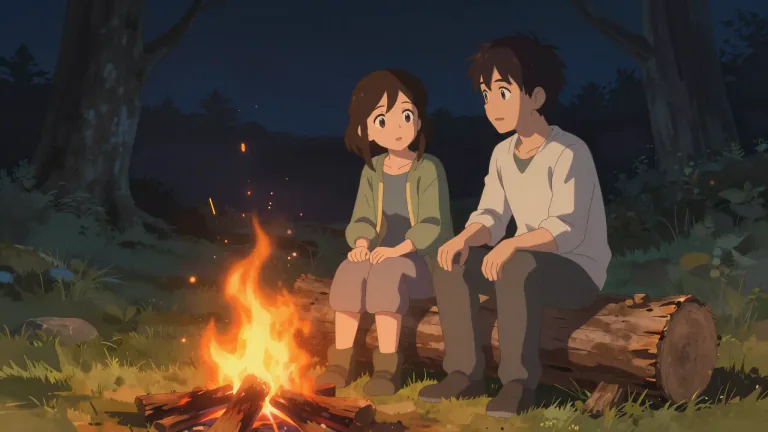 Visual representation of "firelight" - The light produced by a fire, particularly in a cozy or intimate setting.