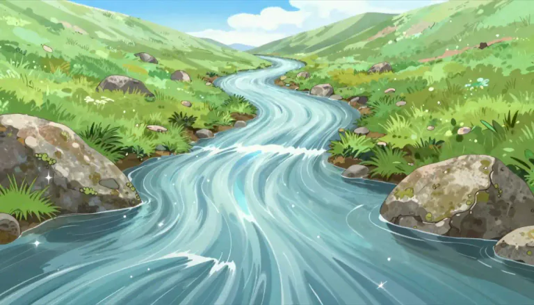 Visual representation of "confluent" - Flowing together; merging.