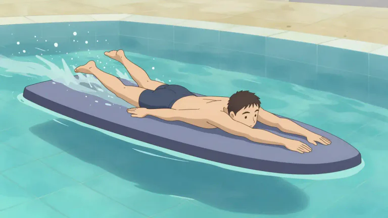 Visual representation of "kickboard" - A kickboard is a flat, buoyant object used by swimmers for practicing kicking techniques.