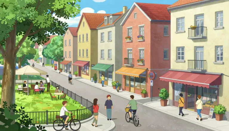 Visual representation of "nabe" - A term used informally to refer to a neighborhood, especially in urban areas.