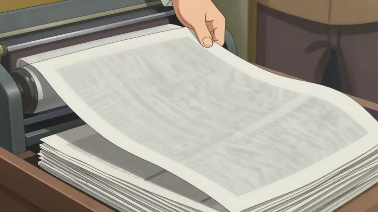 Visual representation of "newsprint" - Newsprint is a type of inexpensive paper that is used for printing newspapers.