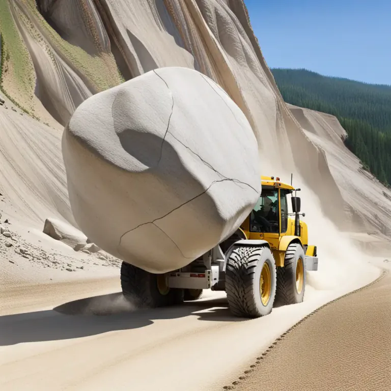 Visual representation of "tractor" - A slow moving vehicle used in construction to move or pull heavy materials