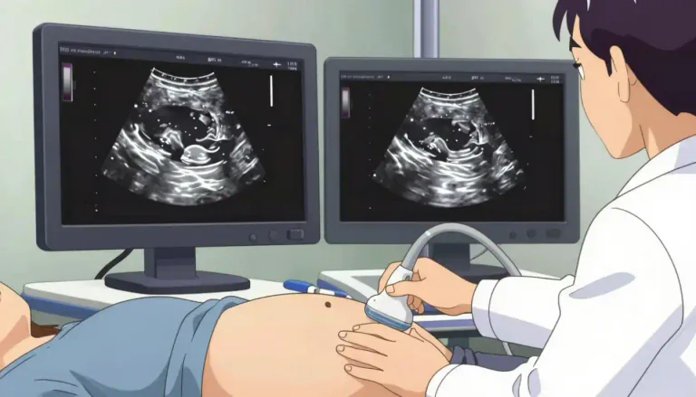 Visual representation of "ultrasound" - a type of sound that is too high to be heard by humans, used in medicine or to see inside the body