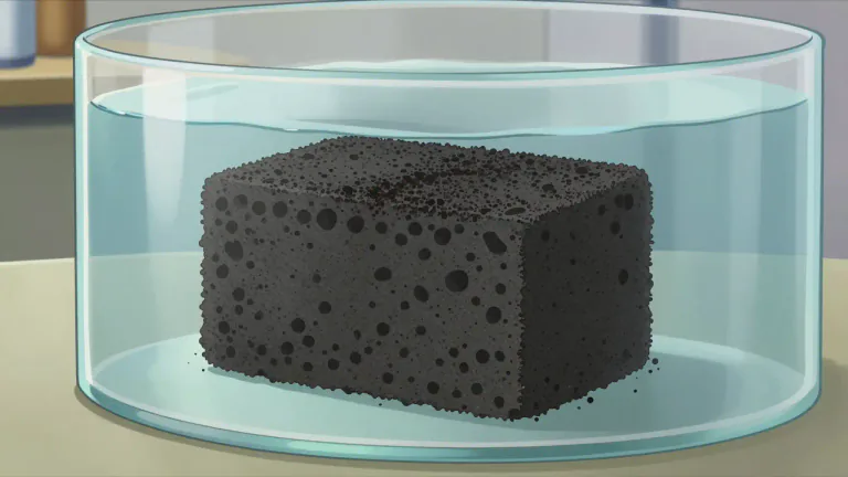Visual representation of "adsorption" - The process in which molecules stick to the surface of a solid or liquid.