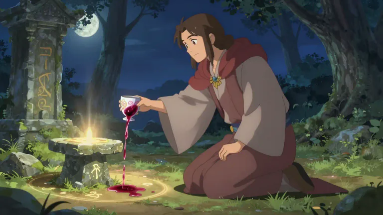 Visual representation of "libation" - A drink that is poured out as an offering to a god