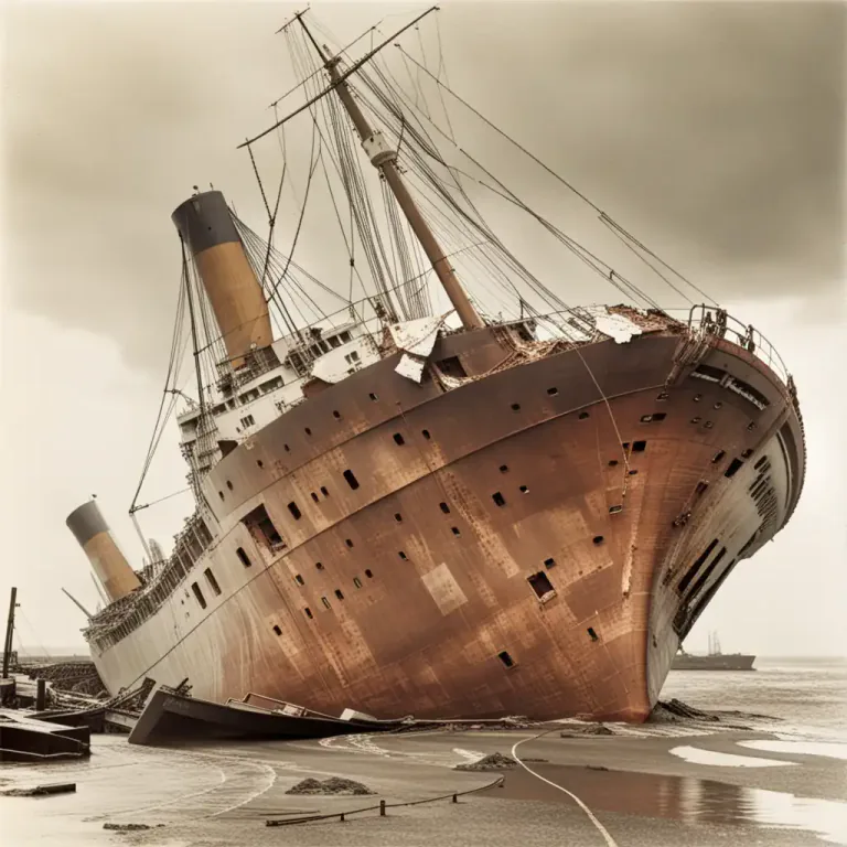 Visual representation of "hulk" - The body of a ship or boat.