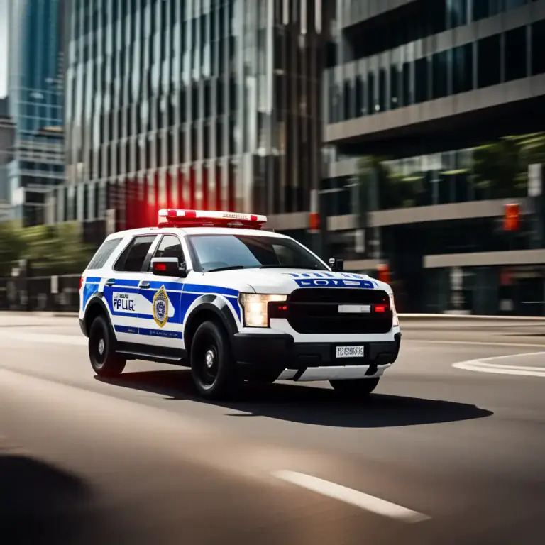 Visual representation of "cruiser" - A large vehicle for transporting police officers.