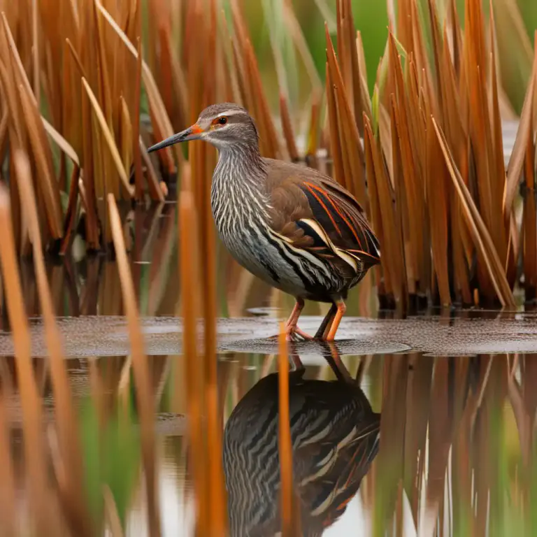 Visual representation of "rail" - A type of bird that lives in wet areas
