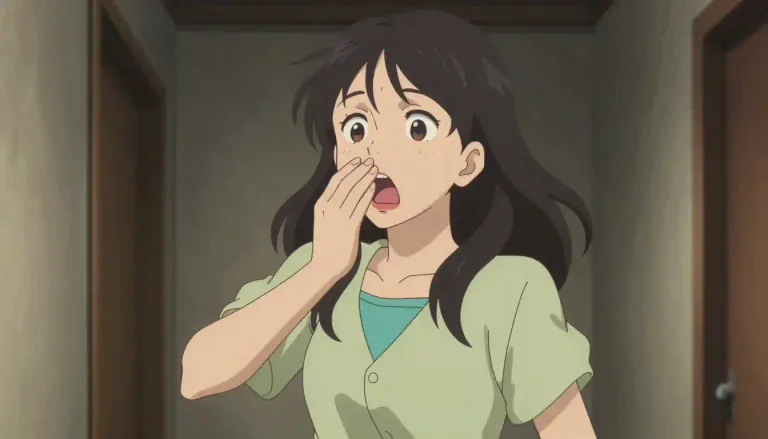 Visual representation of "gasp" - To breathe in suddenly and loudly due to shock or surprise