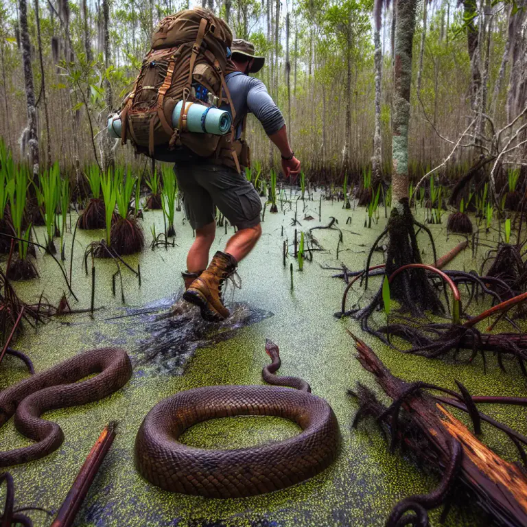 Visual representation of "moccasin" - A venomous snake found in the southern regions of the United States
