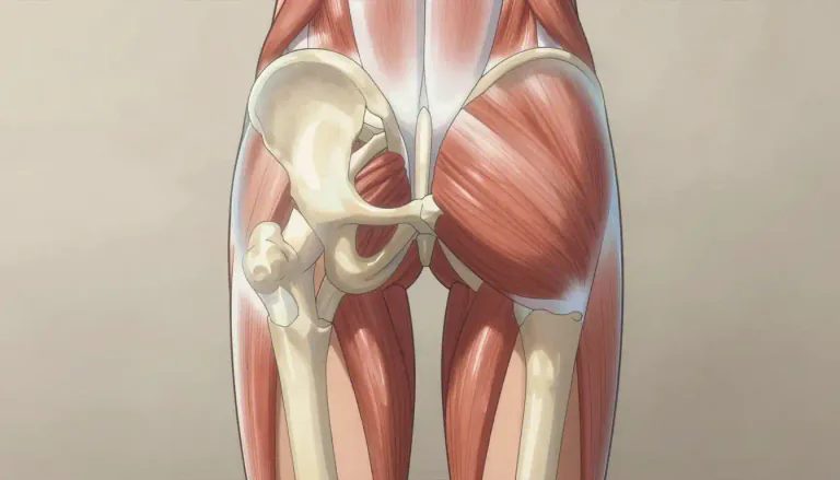 Visual representation of "piriformis" - The piriformis is a small muscle located in the buttock, important for hip movement and stability.