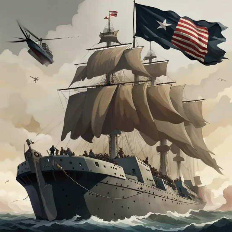 Visual representation of "privateer" - An armed ship owned and officered by private individuals