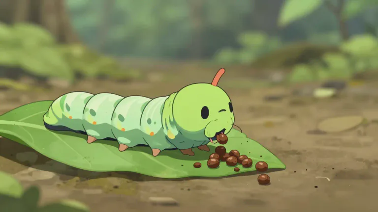 Visual representation of "frass" - Frass is the excrement produced by insects, particularly those in their larval stage.