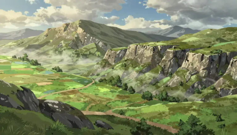 Visual representation of "highland" - An area of high or mountainous land.