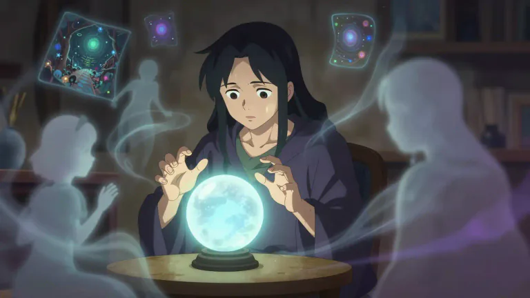 Visual representation of "psychic" - Someone who has supernatural abilities like seeing the future or talking to spirits.