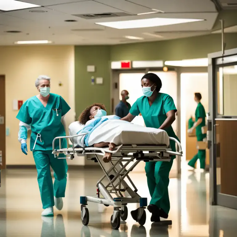Visual representation of "admission" - An instance of a patient being admitted into a hospital.