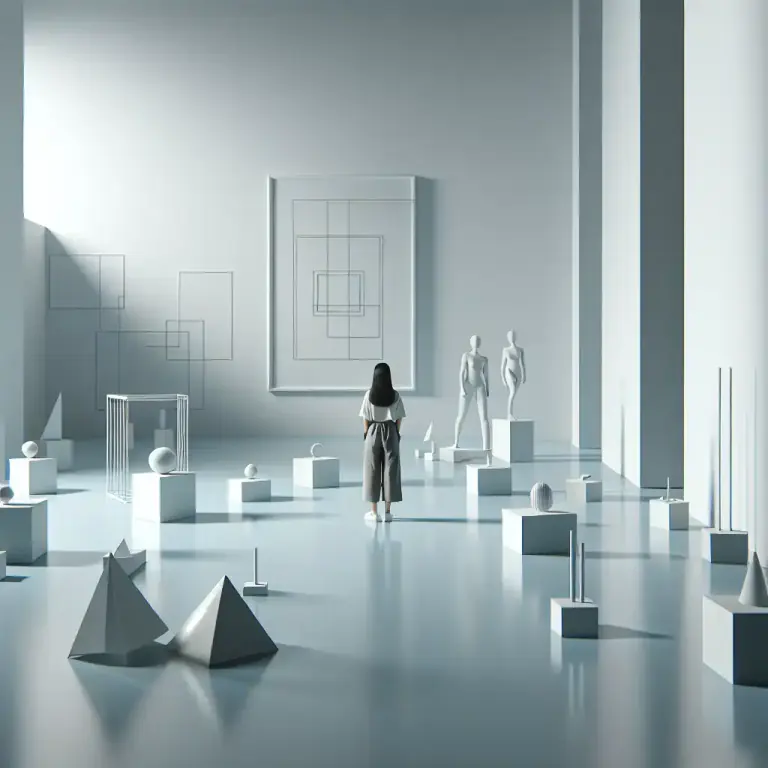 Visual representation of "conceptualism" - A movement in modern art that is interested in conveying abstract or theoretical ideas instead of representing physical objects or the physical world.